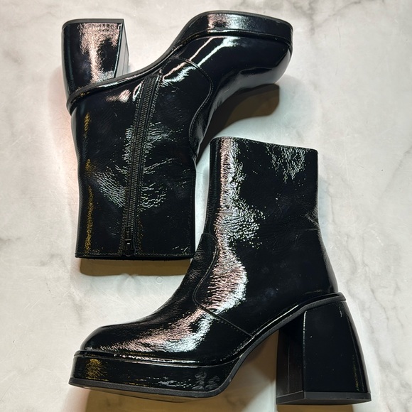 Free People Shoes - Free People Ruby Platform Bootie Black Patent
